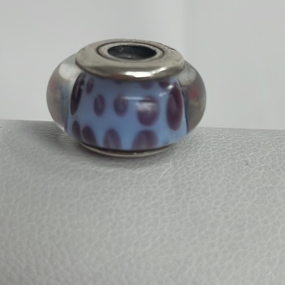 Pandora Blue/Purple Leopard Murano Glass Charm